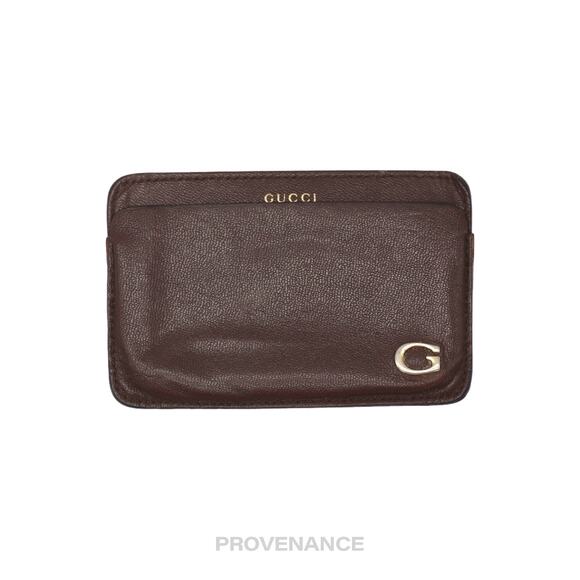 Gucci Other - 🔴 Gucci G Card Holder Wallet - Brown Leather